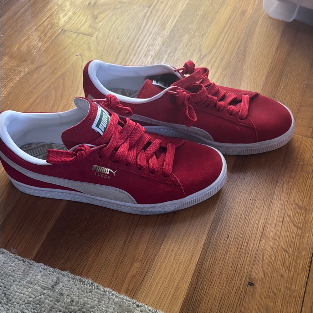PUMA women’s Red Suede Sneakers